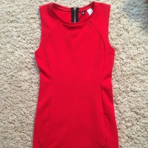 Textured coral bodycon dress